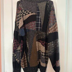 VTG Patchwork Sweater - Grunge 90s Size XL